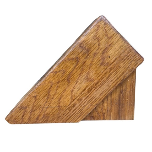 Cutco 5 Slot Brown Honey Oak Hardwood Knife Block Model 1649 Made in USA VGC - Picture 6 of 10